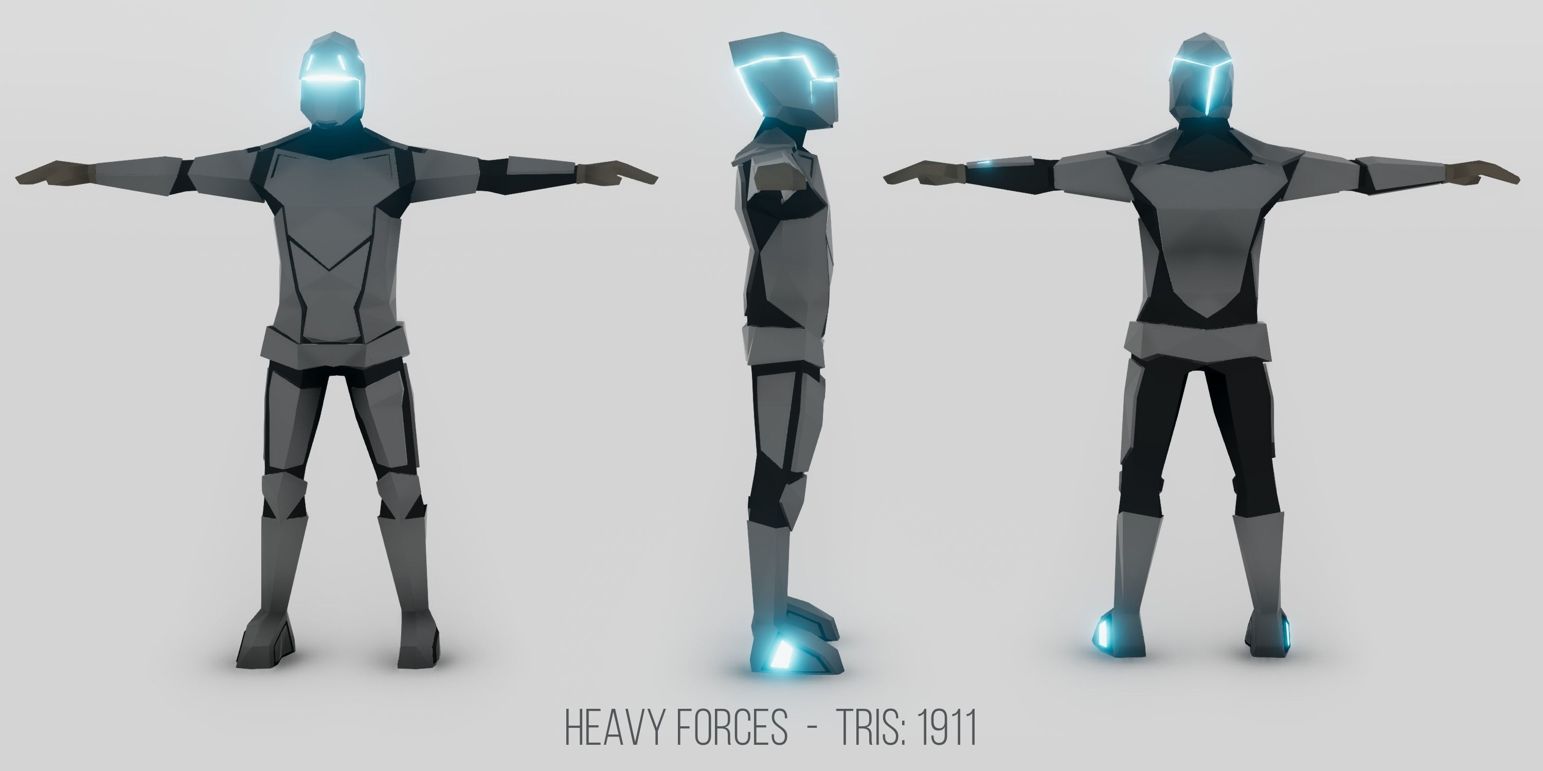 Imminence Low Poly Sci-fi Soldiers Low-poly 3D model_4