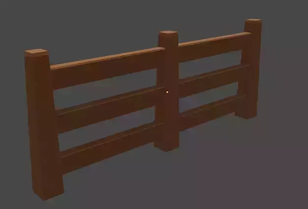 Low Poly Fence wooden