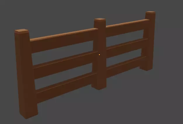 Low Poly Fence wooden Low-poly 3D model_0
