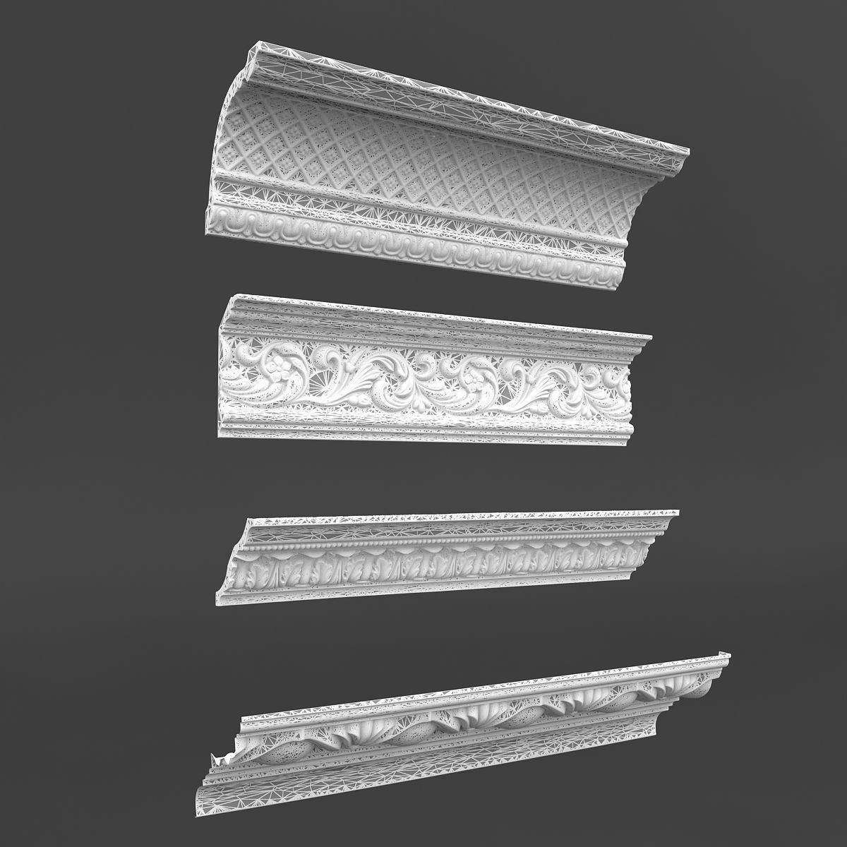 classic ceiling pattern 05 3D model_4