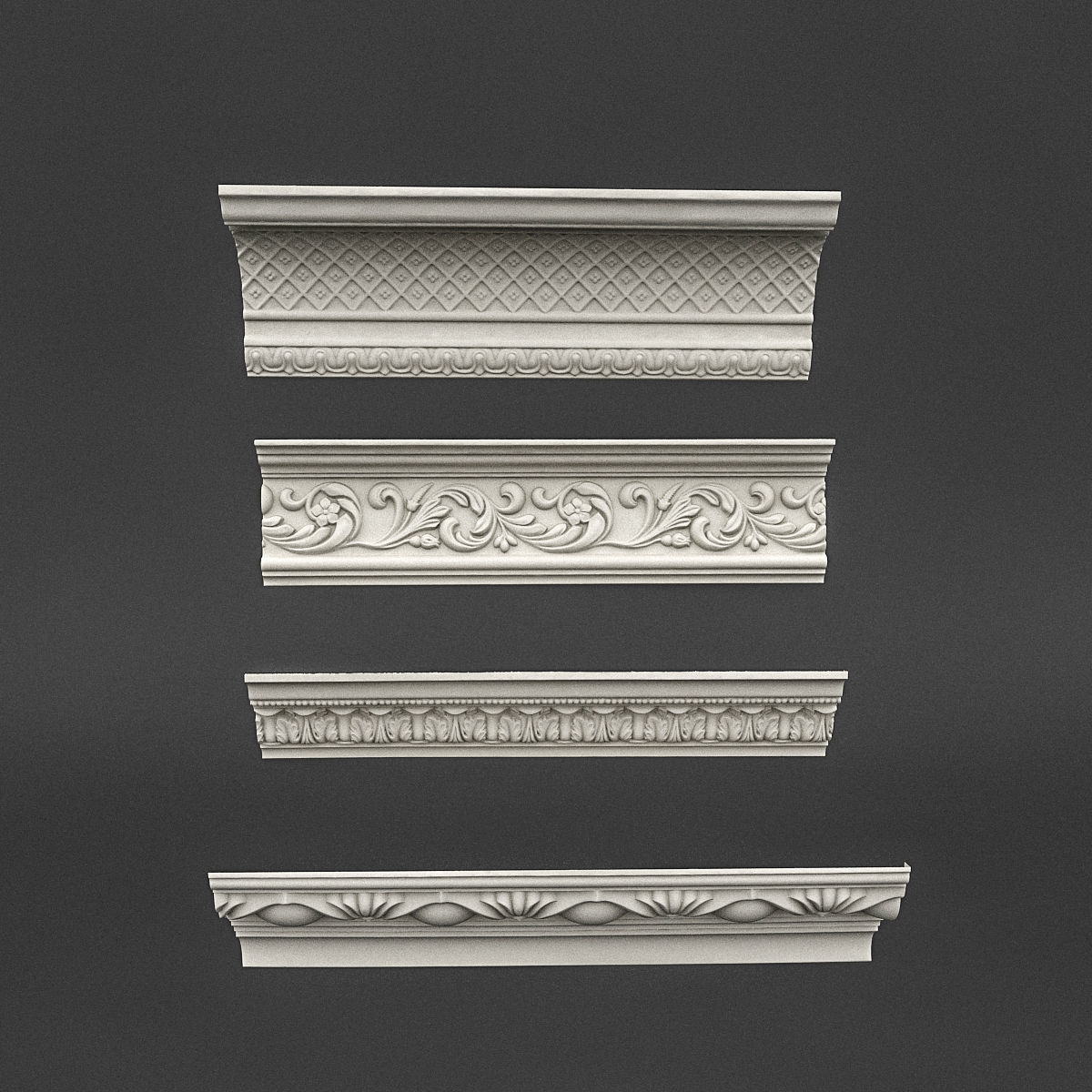 classic ceiling pattern 05 3D model_2