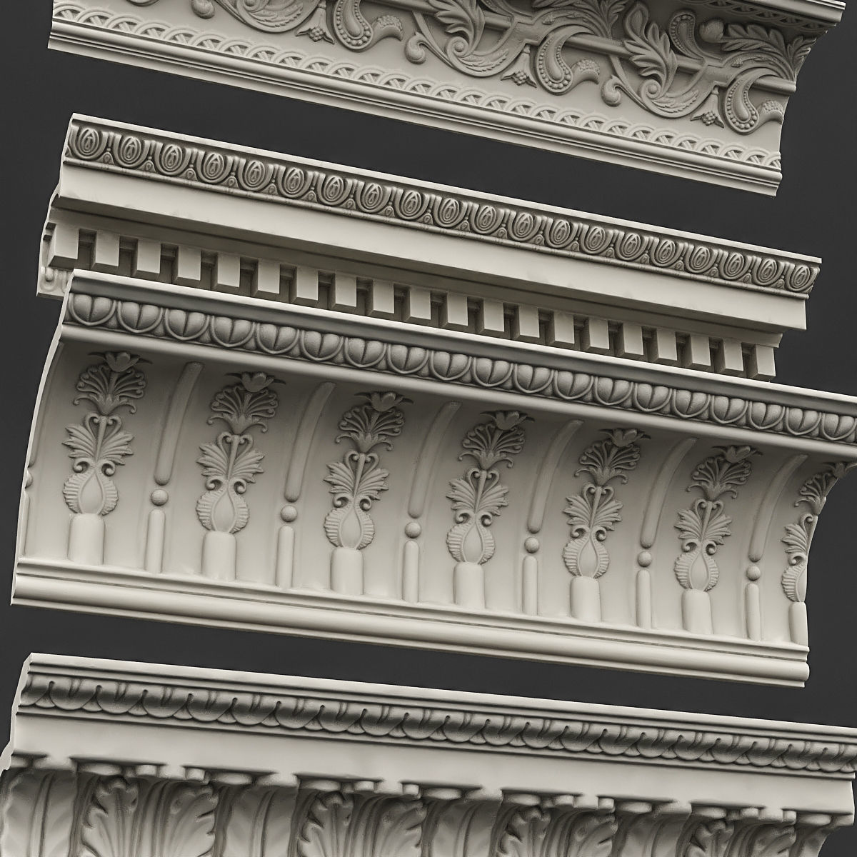 classic ceiling pattern 06 3D model_3