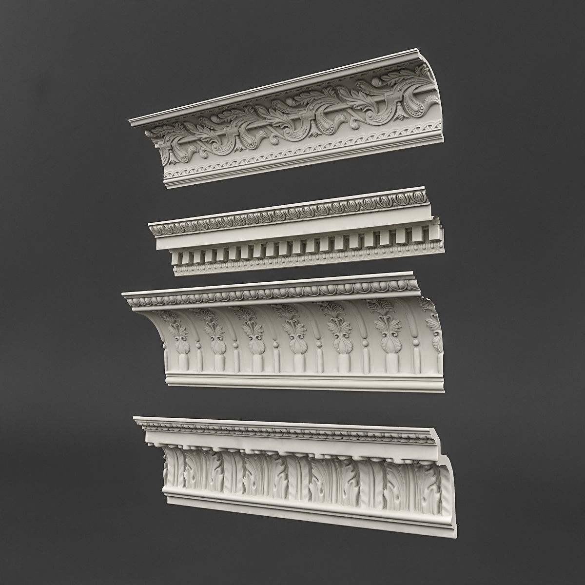 classic ceiling pattern 06 3D model_1