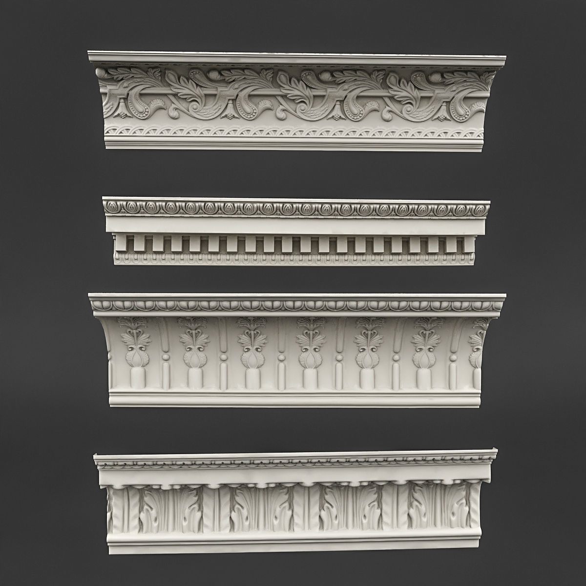 classic ceiling pattern 06 3D model_2