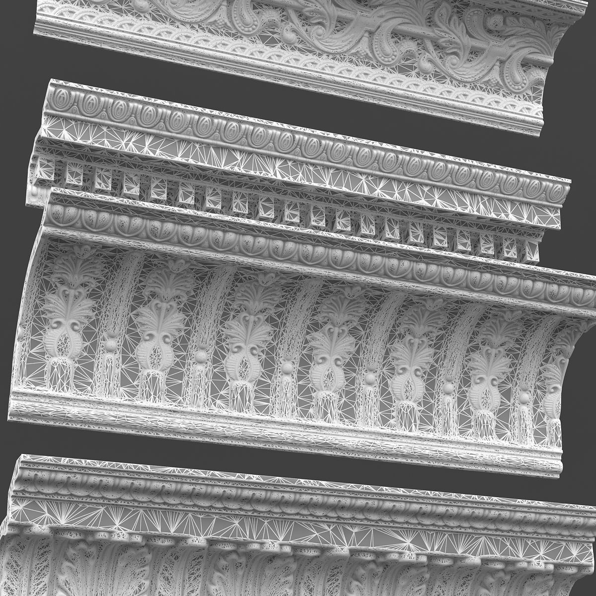 classic ceiling pattern 06 3D model_7