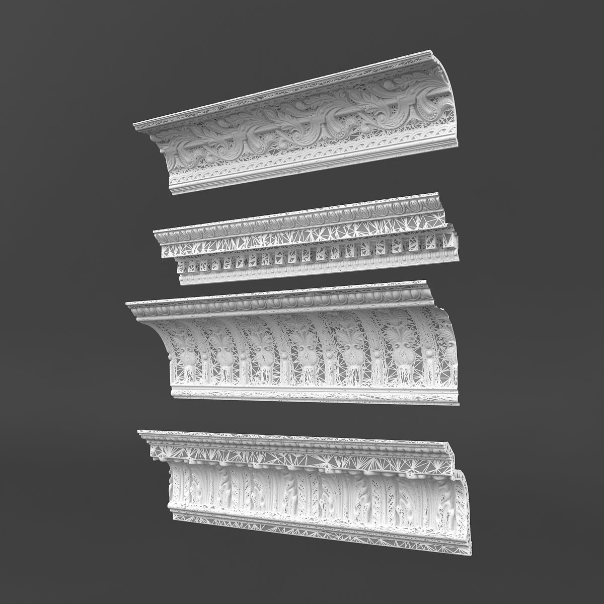 classic ceiling pattern 06 3D model_5