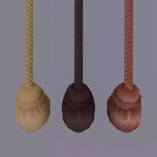 Medieval Style Long Braided Hair Low-poly 3D model