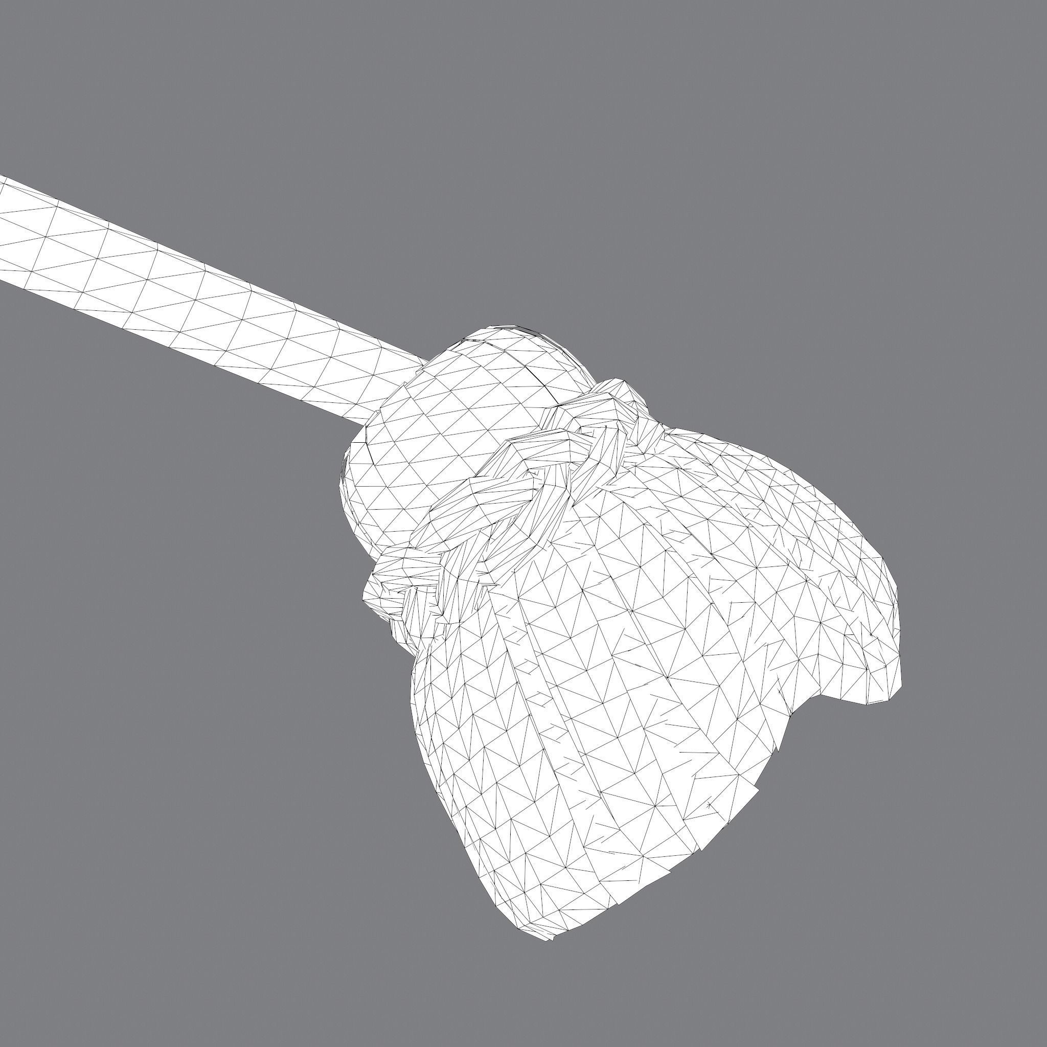 Medieval Style Long Braided Hair Low-poly 3D model_34