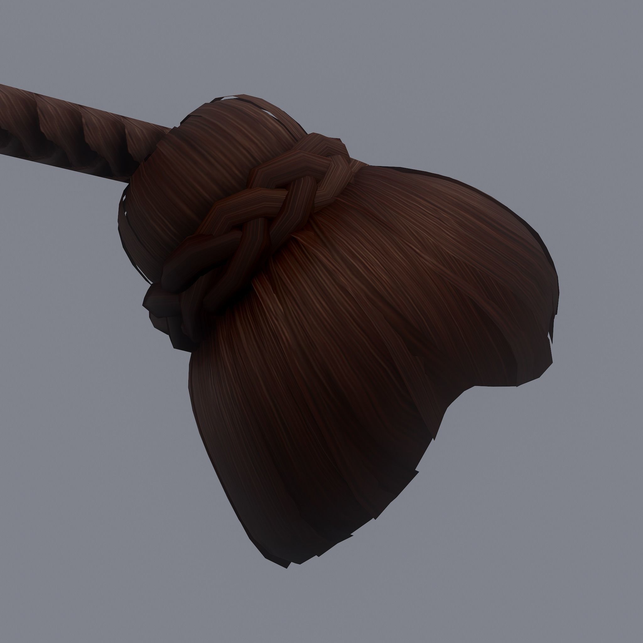 Medieval Style Long Braided Hair Low-poly 3D model_14