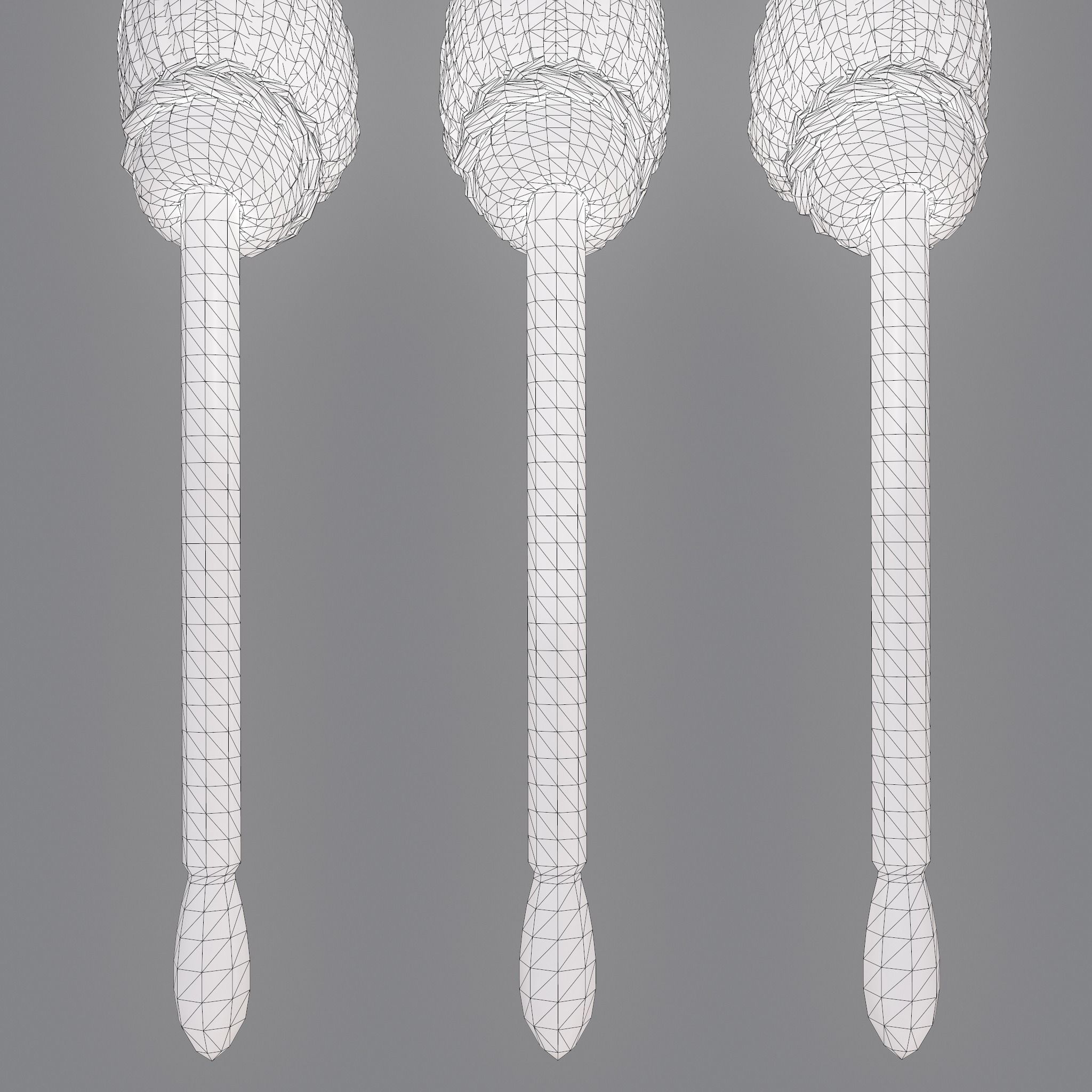 Medieval Style Long Braided Hair Low-poly 3D model_28