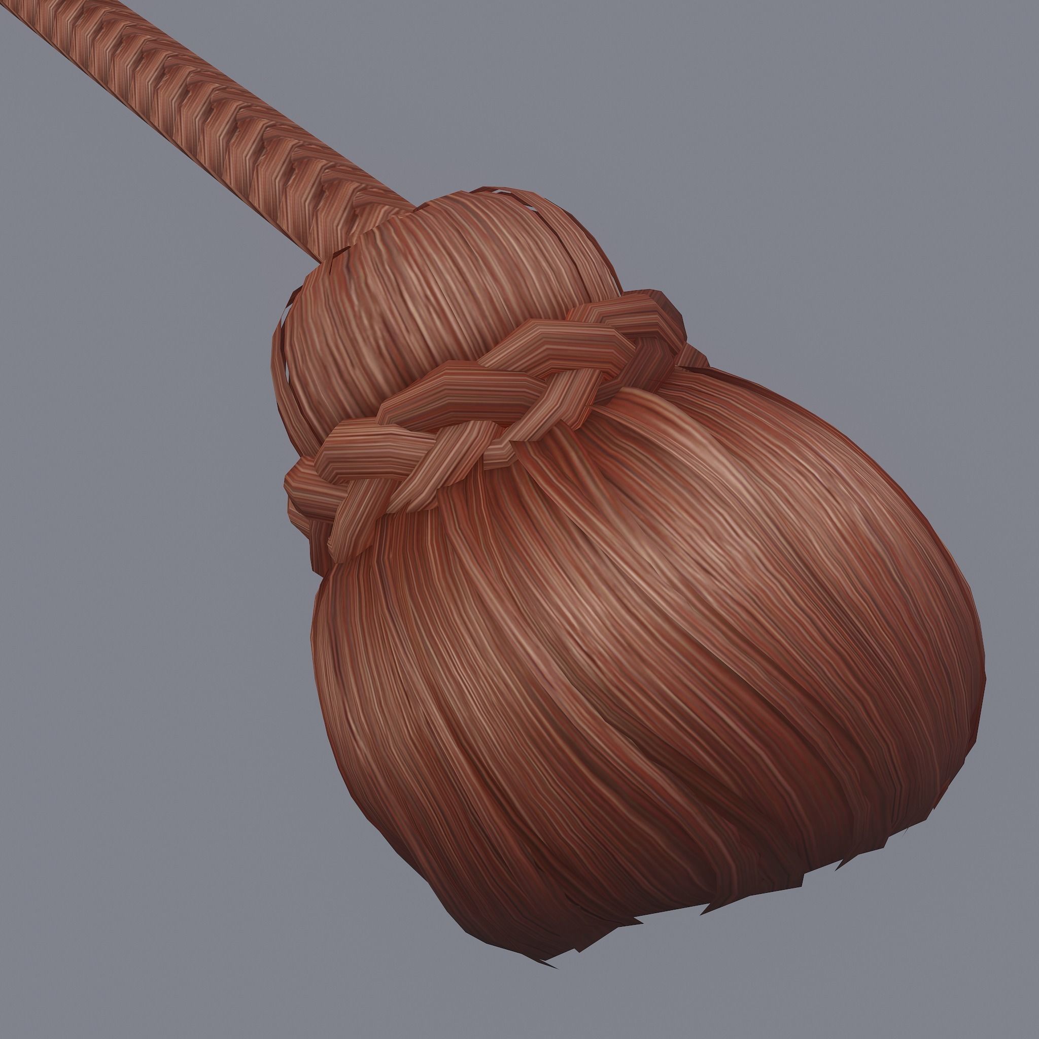 Medieval Style Long Braided Hair Low-poly 3D model_8