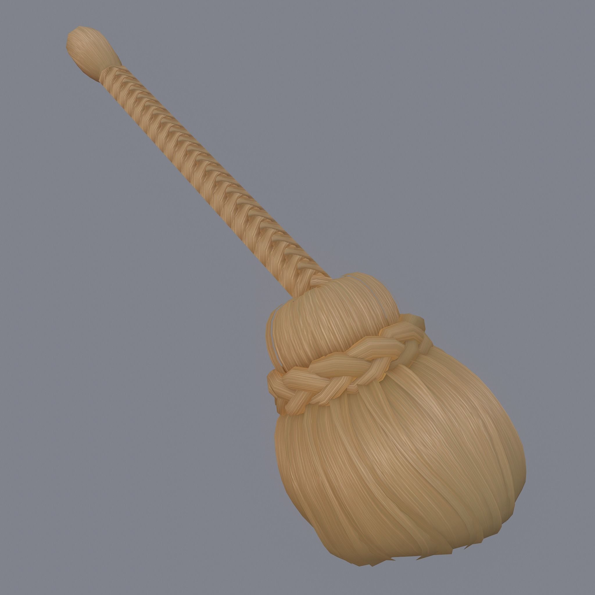 Medieval Style Long Braided Hair Low-poly 3D model_15