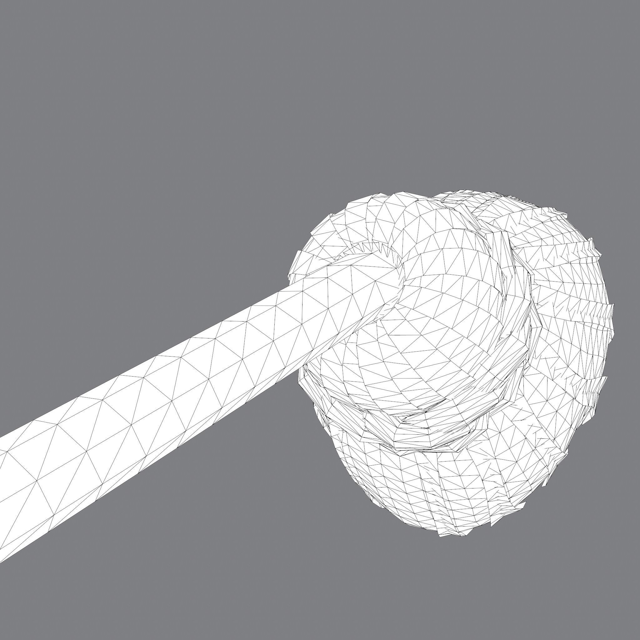 Medieval Style Long Braided Hair Low-poly 3D model_32