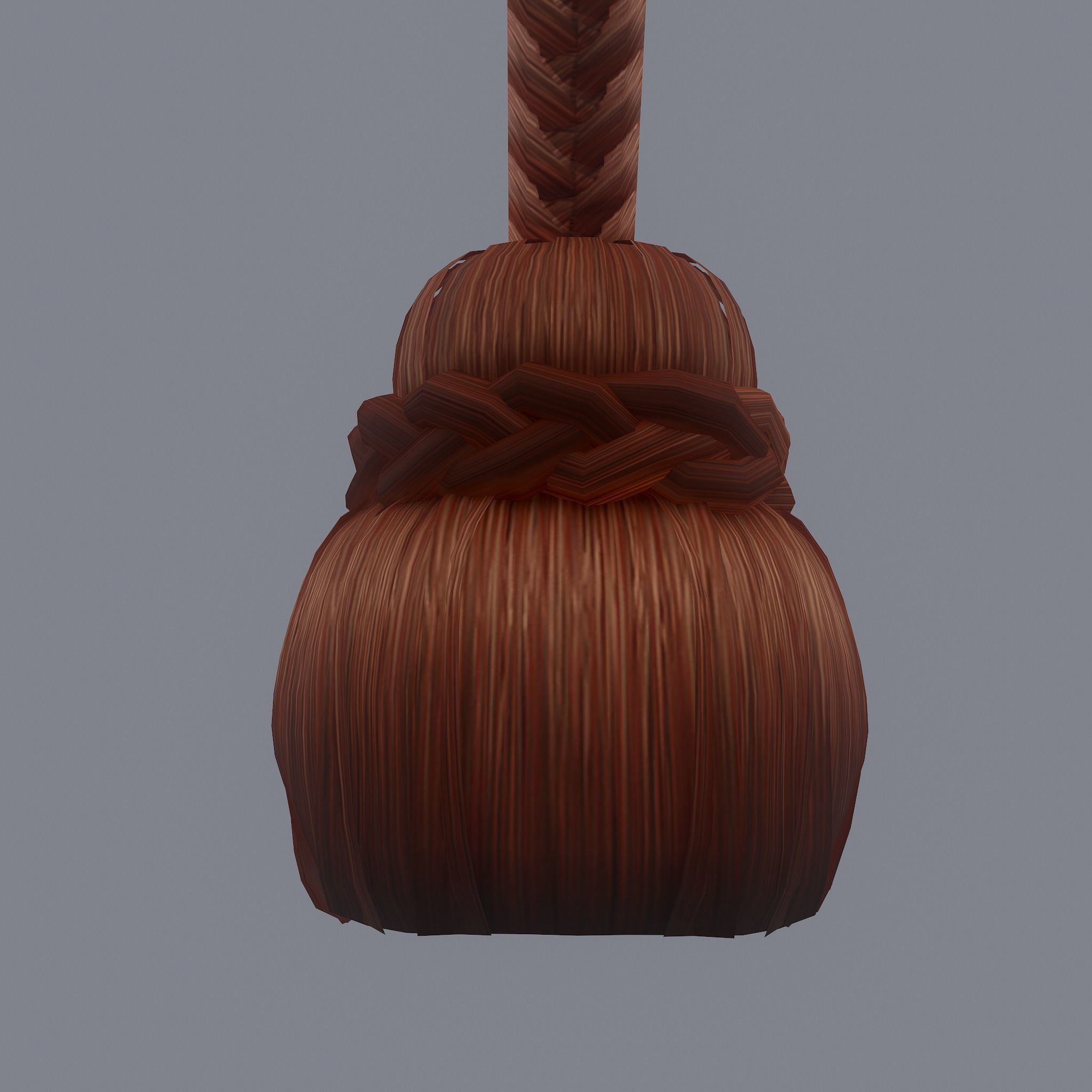 Medieval Style Long Braided Hair Low-poly 3D model_10