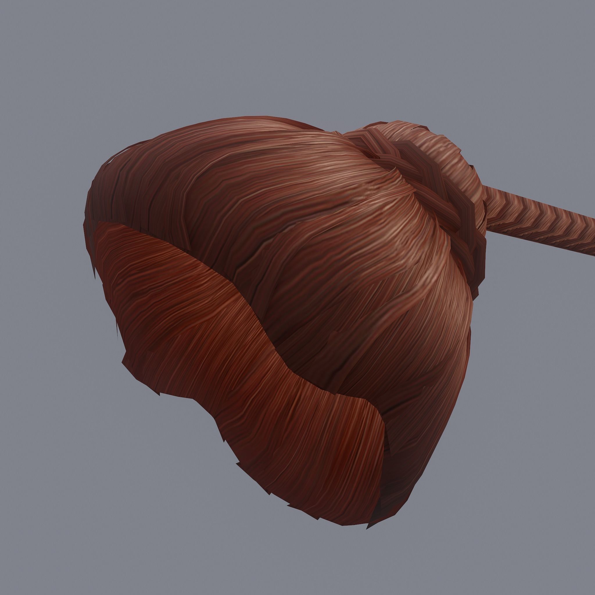 Medieval Style Long Braided Hair Low-poly 3D model_9