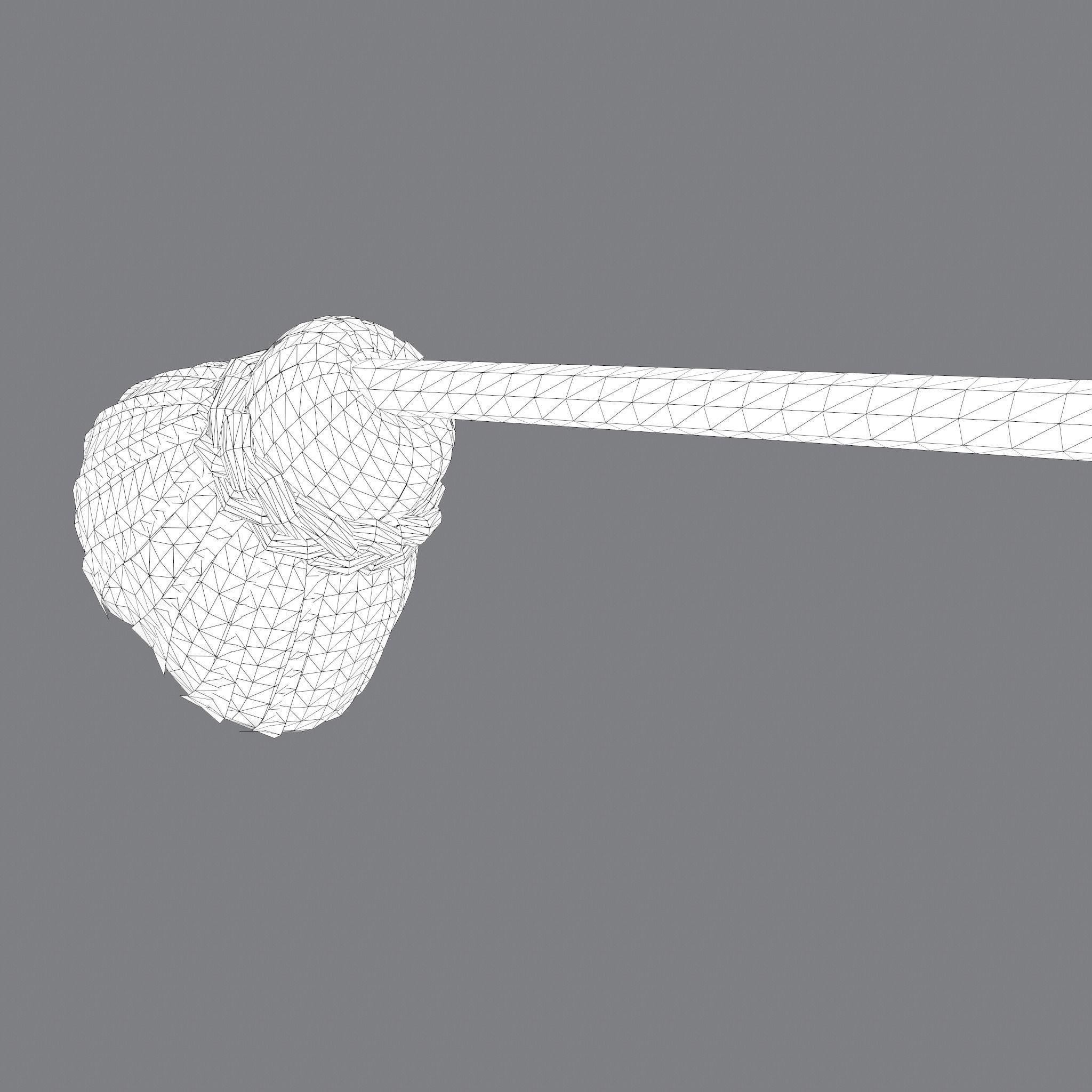 Medieval Style Long Braided Hair Low-poly 3D model_29