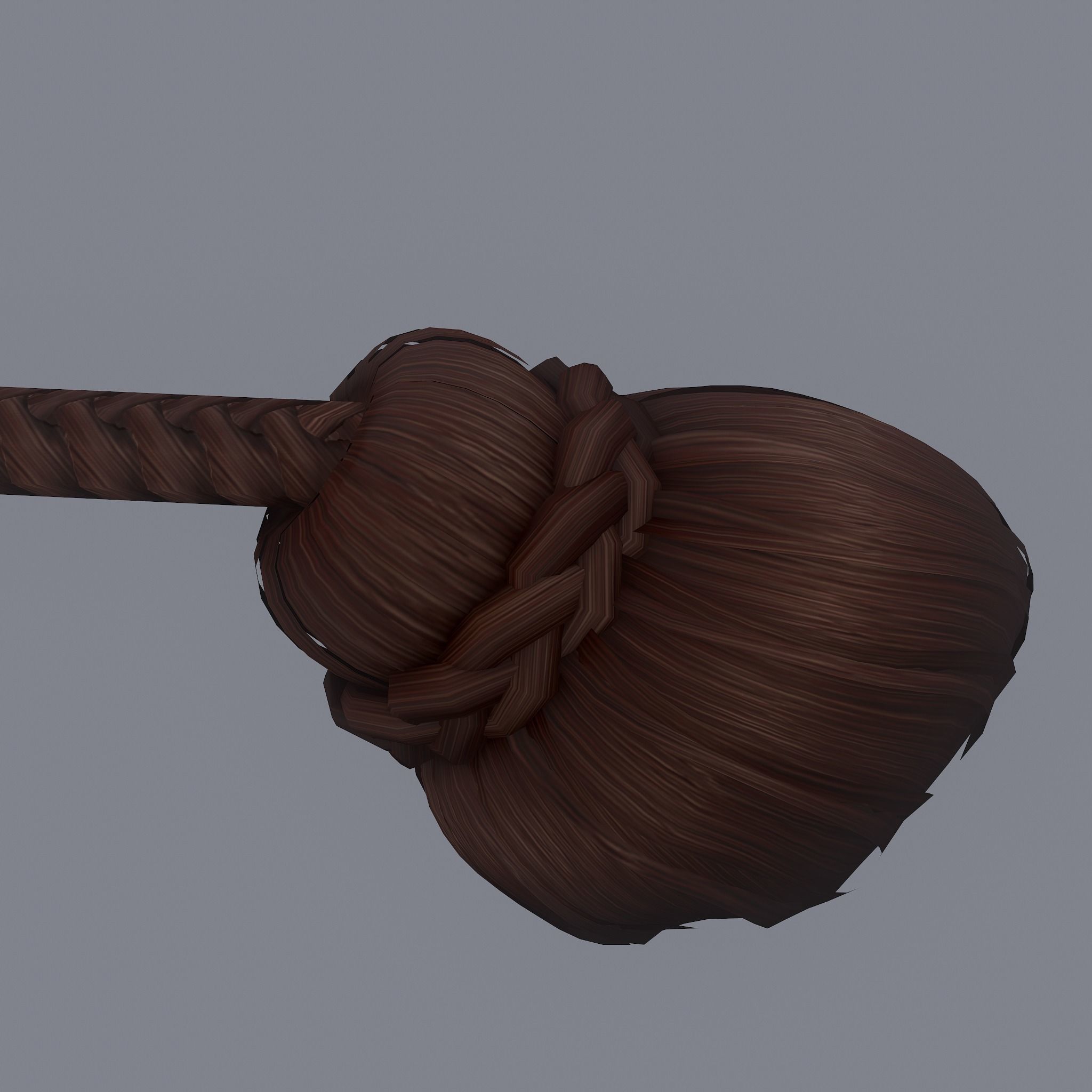 Medieval Style Long Braided Hair Low-poly 3D model_12