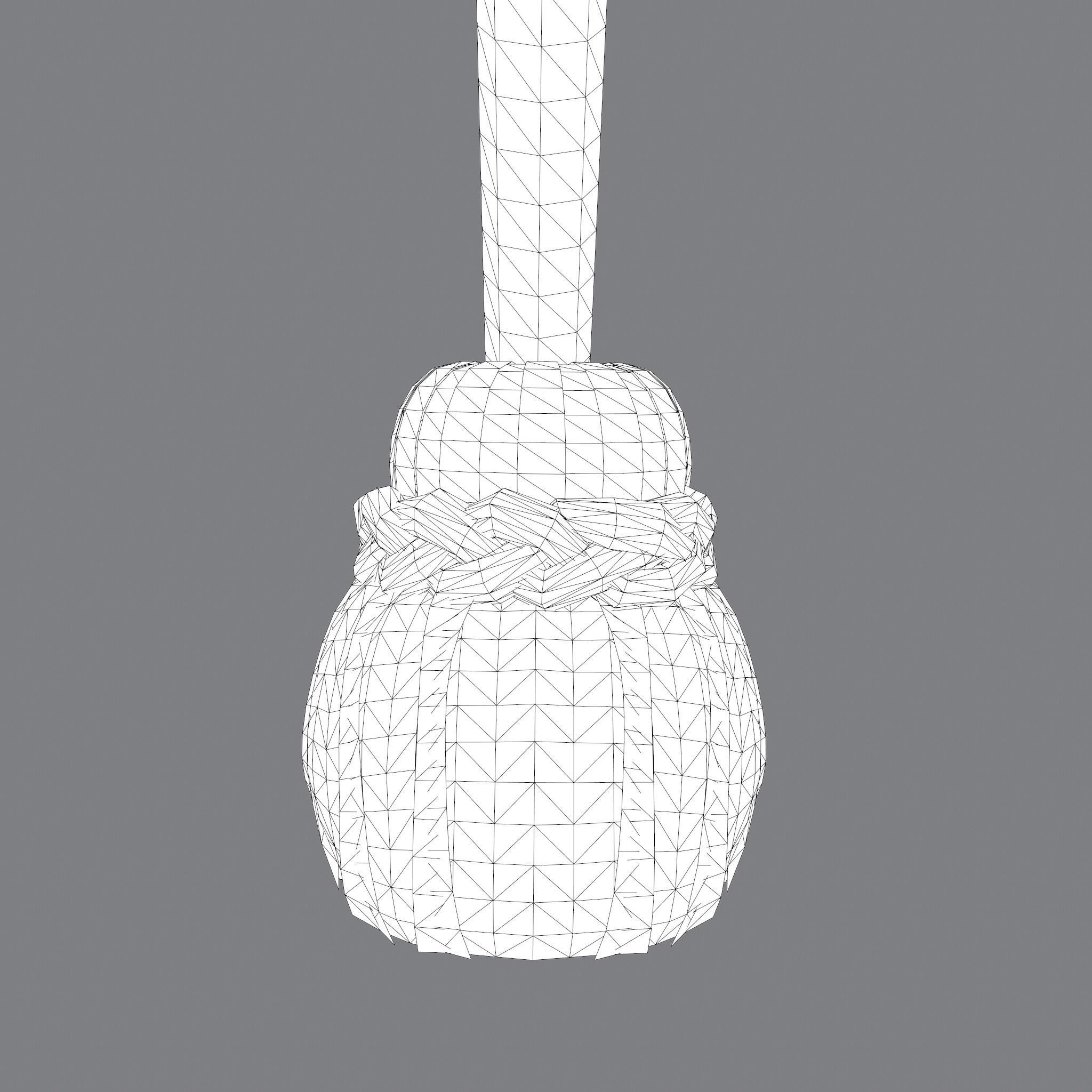 Medieval Style Long Braided Hair Low-poly 3D model_30