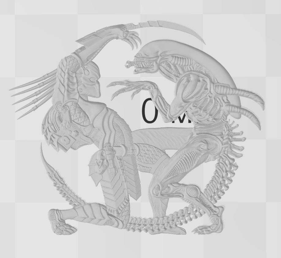 Alien vs Predator - relief - 2017 3D print model_4
