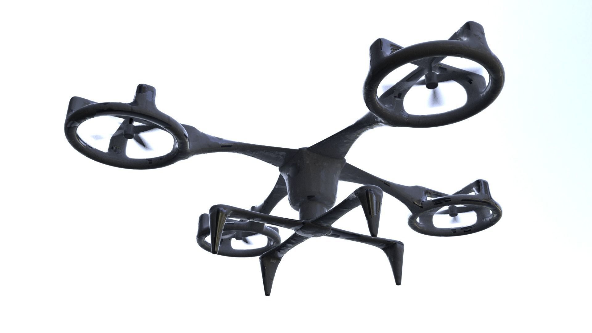 Drone 3D Model flying in air Low-poly 3D model_2