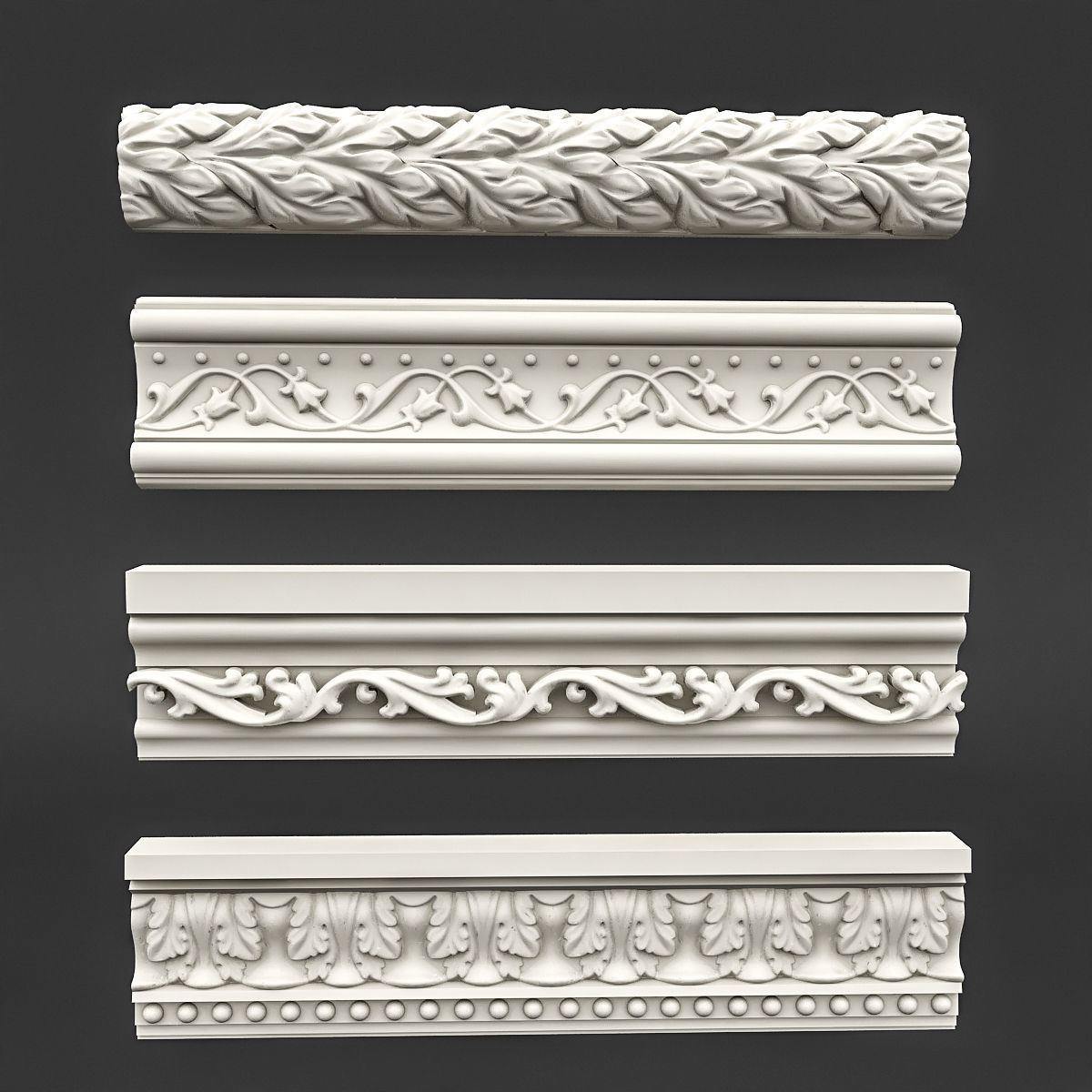 classic ceiling pattern 07 3D model_2