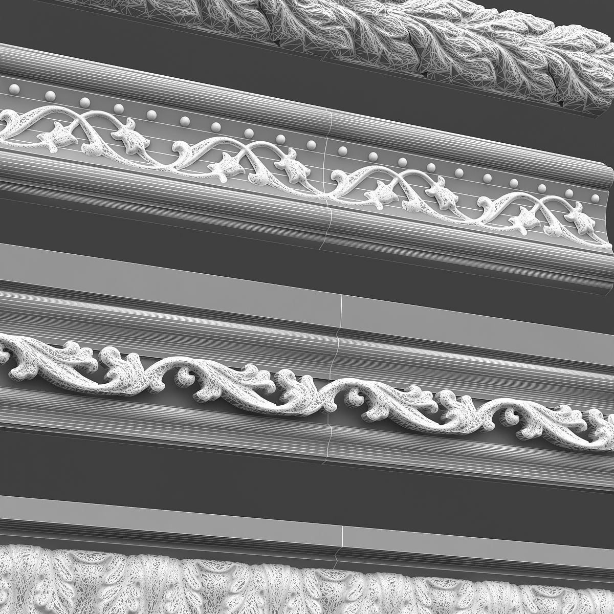 classic ceiling pattern 07 3D model_7