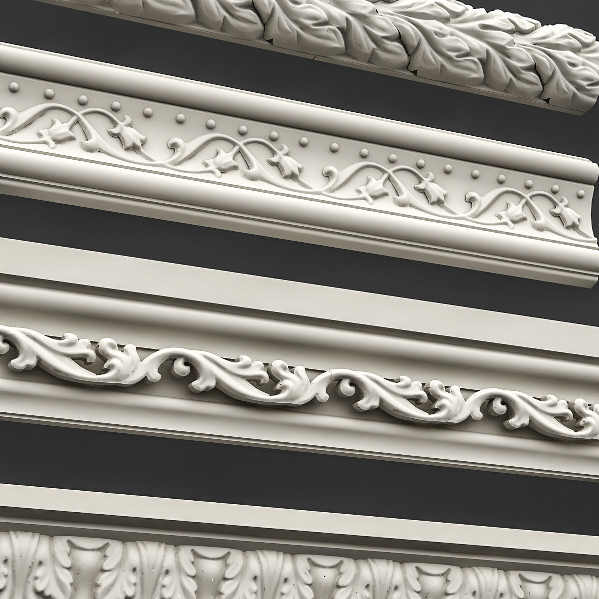 classic ceiling pattern 07 3D model_3