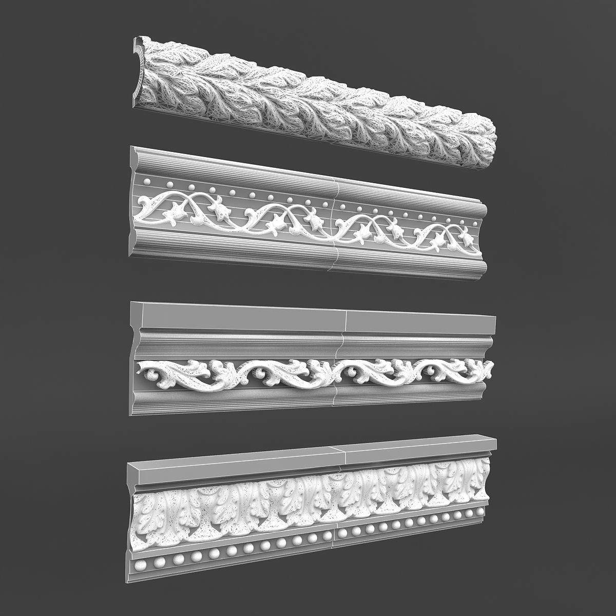 classic ceiling pattern 07 3D model_4
