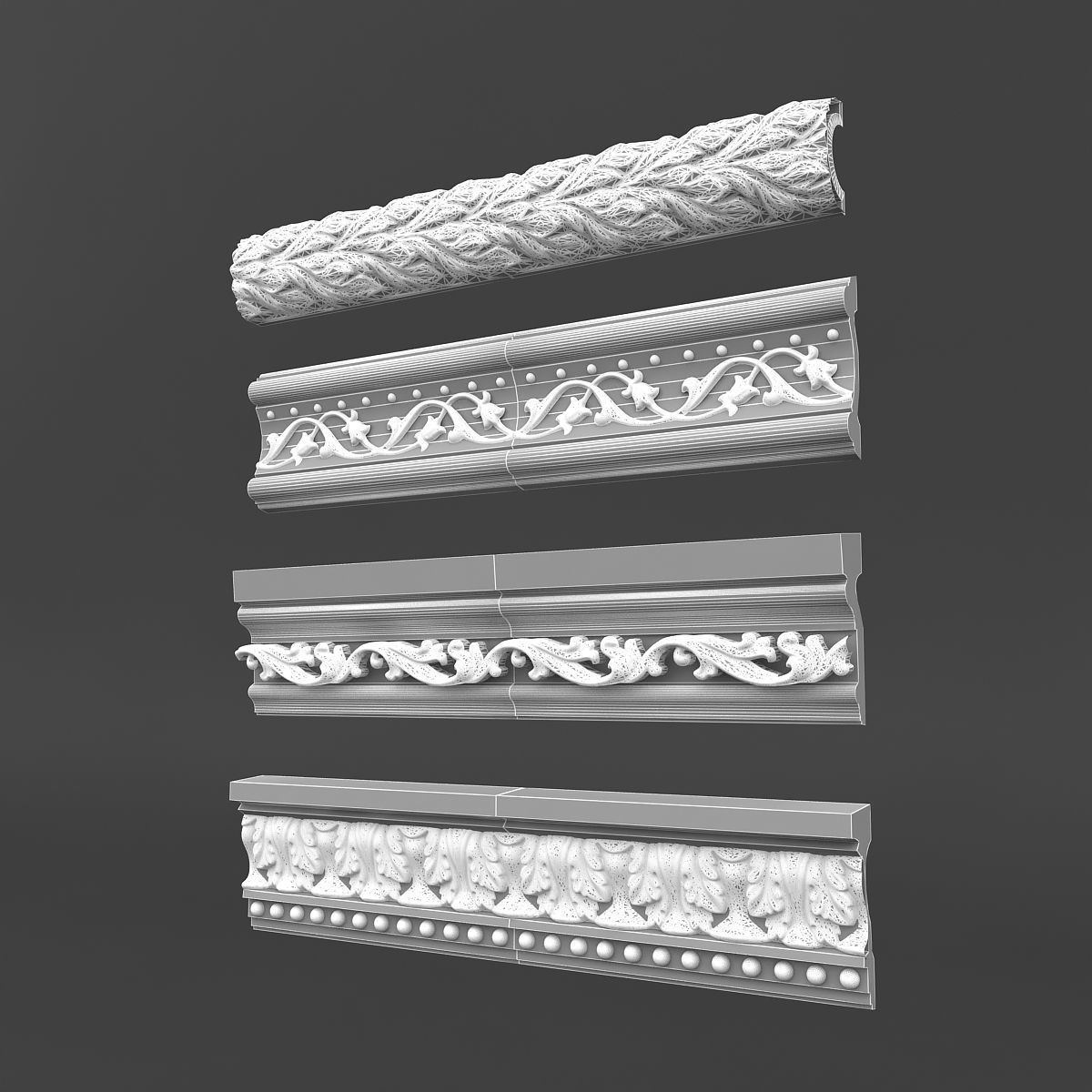 classic ceiling pattern 07 3D model_5