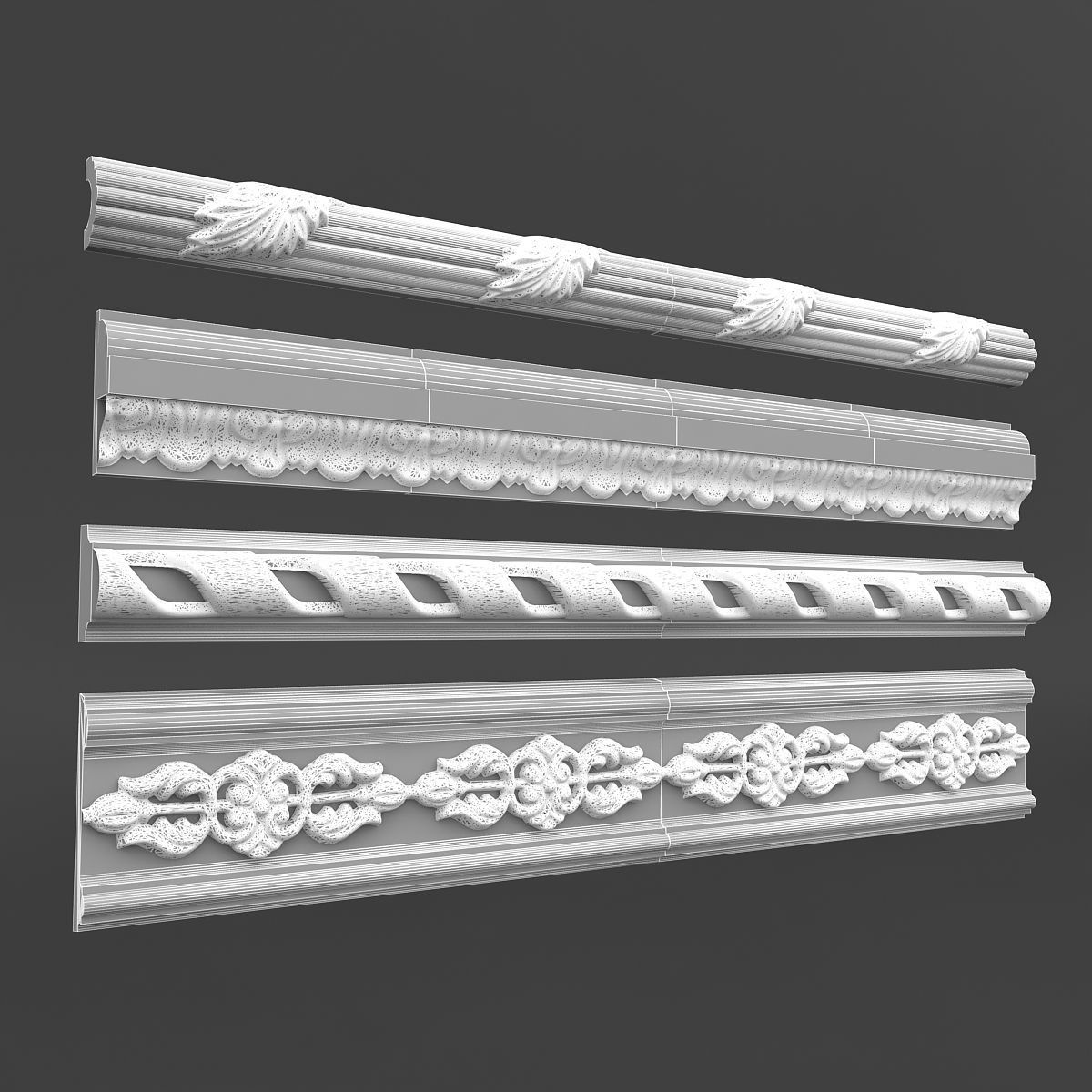 classic ceiling pattern 08 3D model_4