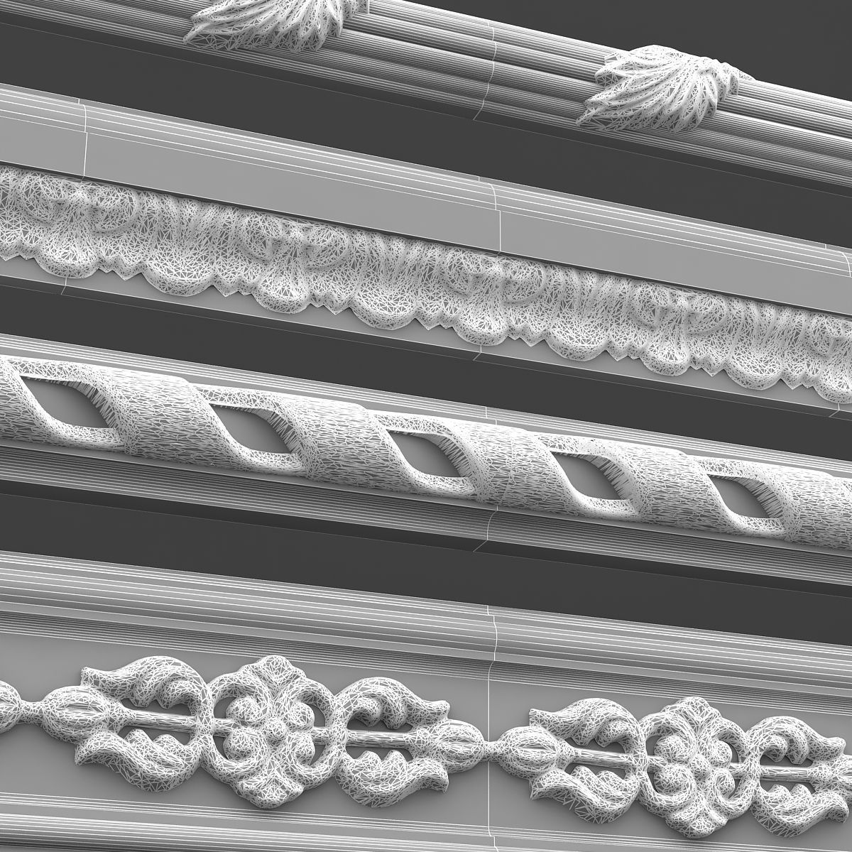 classic ceiling pattern 08 3D model_7