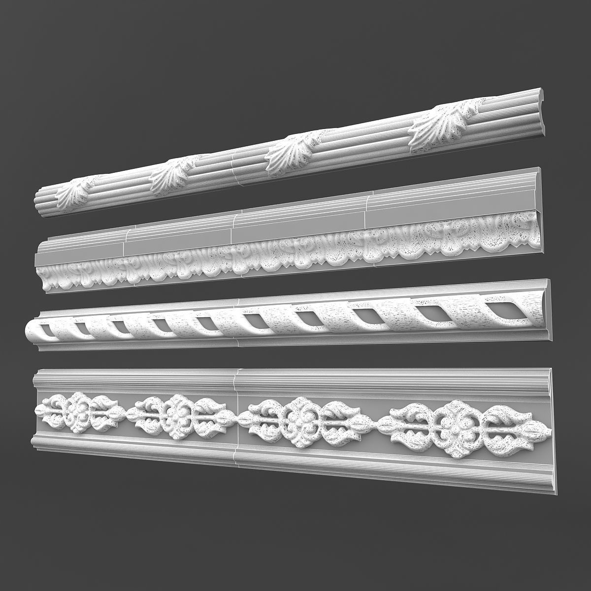 classic ceiling pattern 08 3D model_5