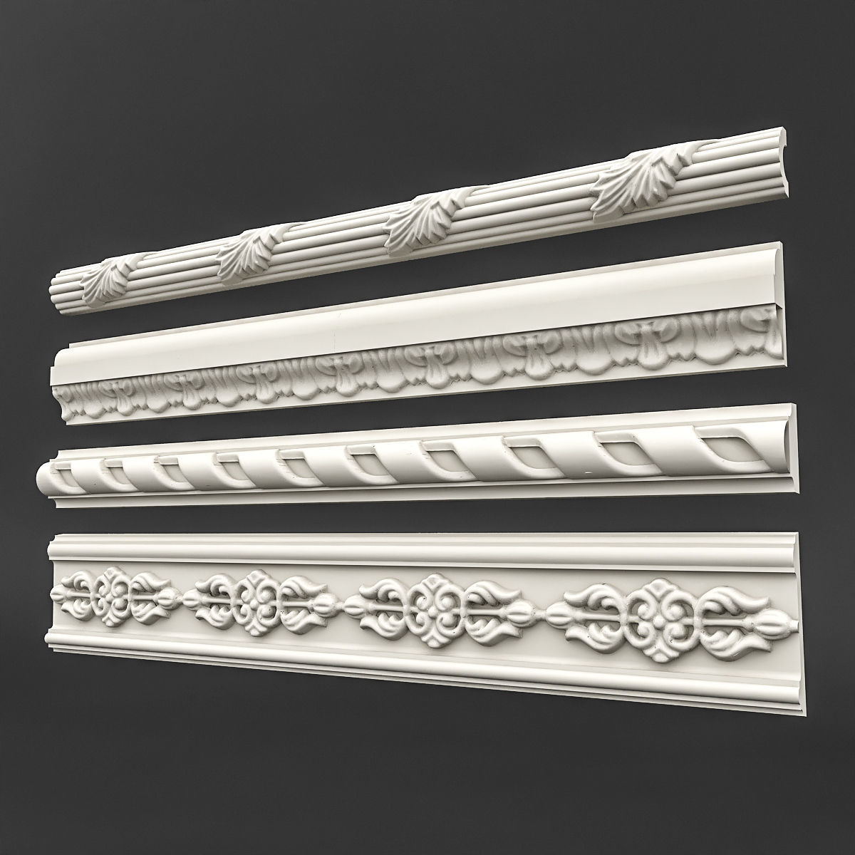 classic ceiling pattern 08 3D model_1