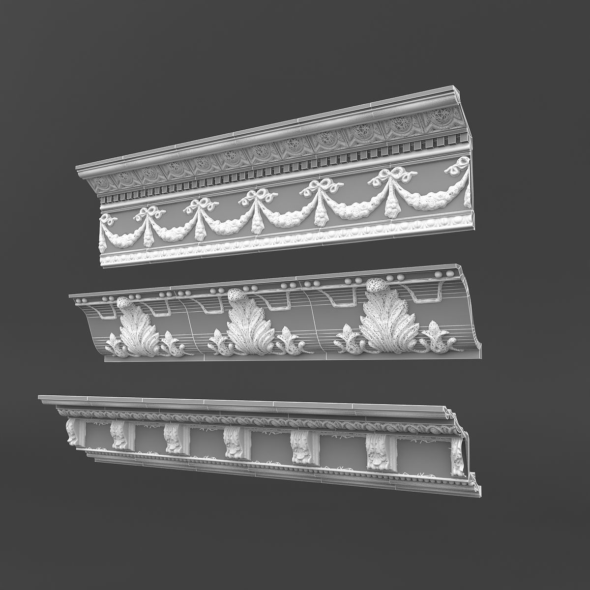 classic ceiling pattern 09 3D model_5