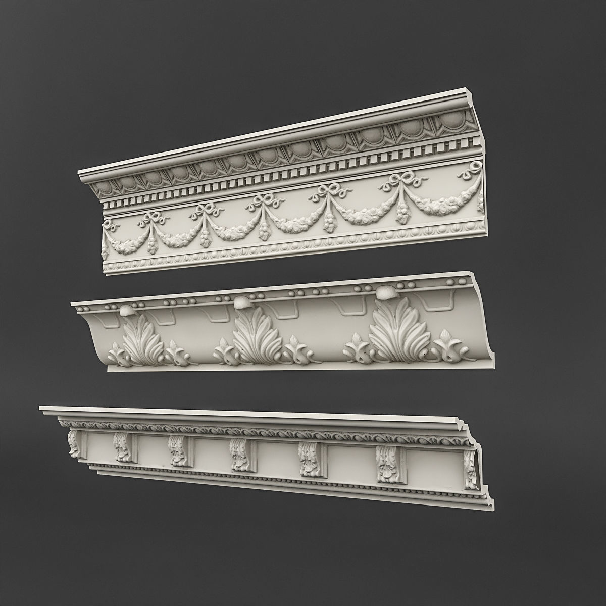 classic ceiling pattern 09 3D model_1