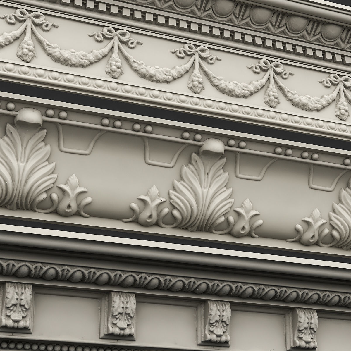 classic ceiling pattern 09 3D model_3