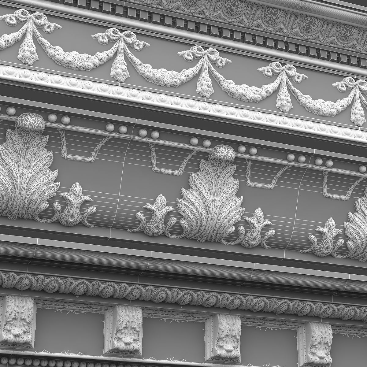 classic ceiling pattern 09 3D model_7