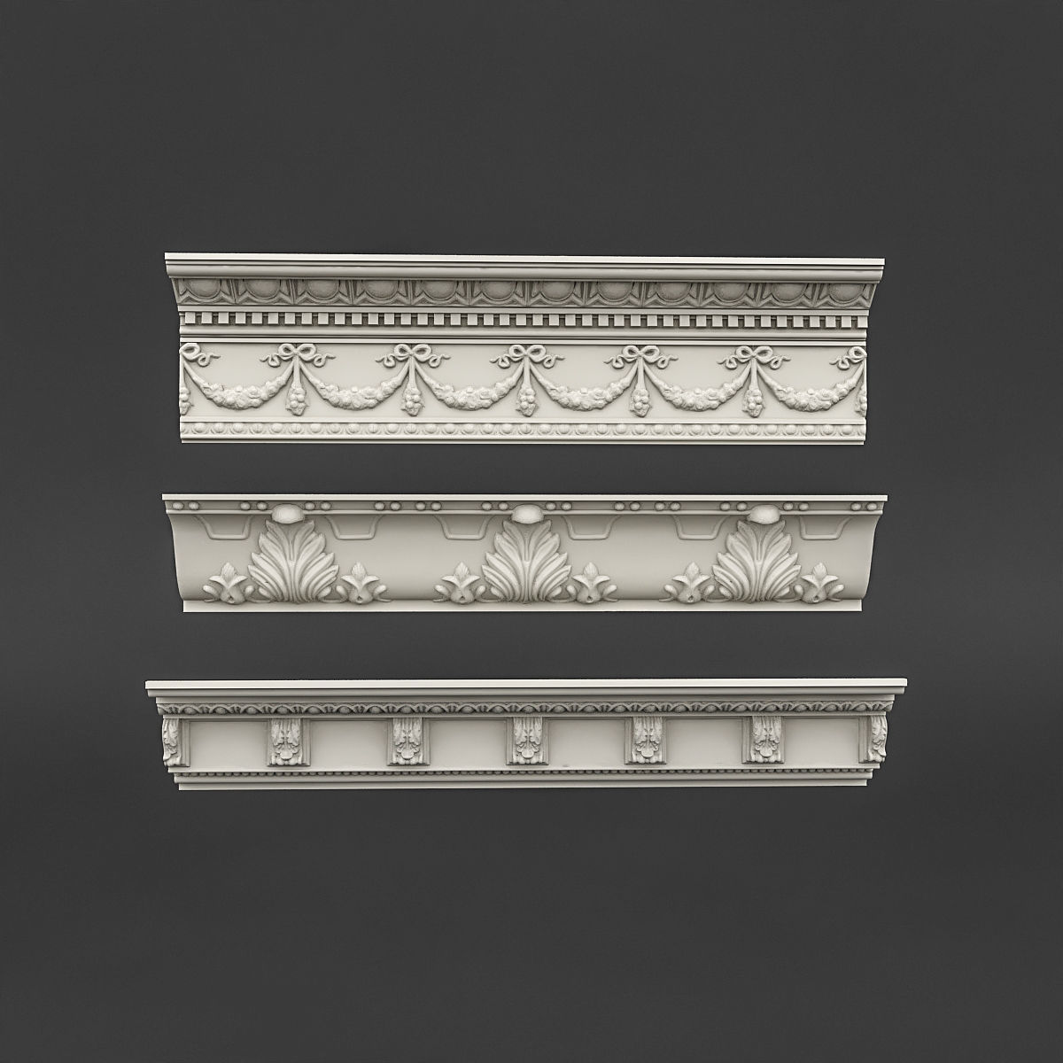 classic ceiling pattern 09 3D model_2