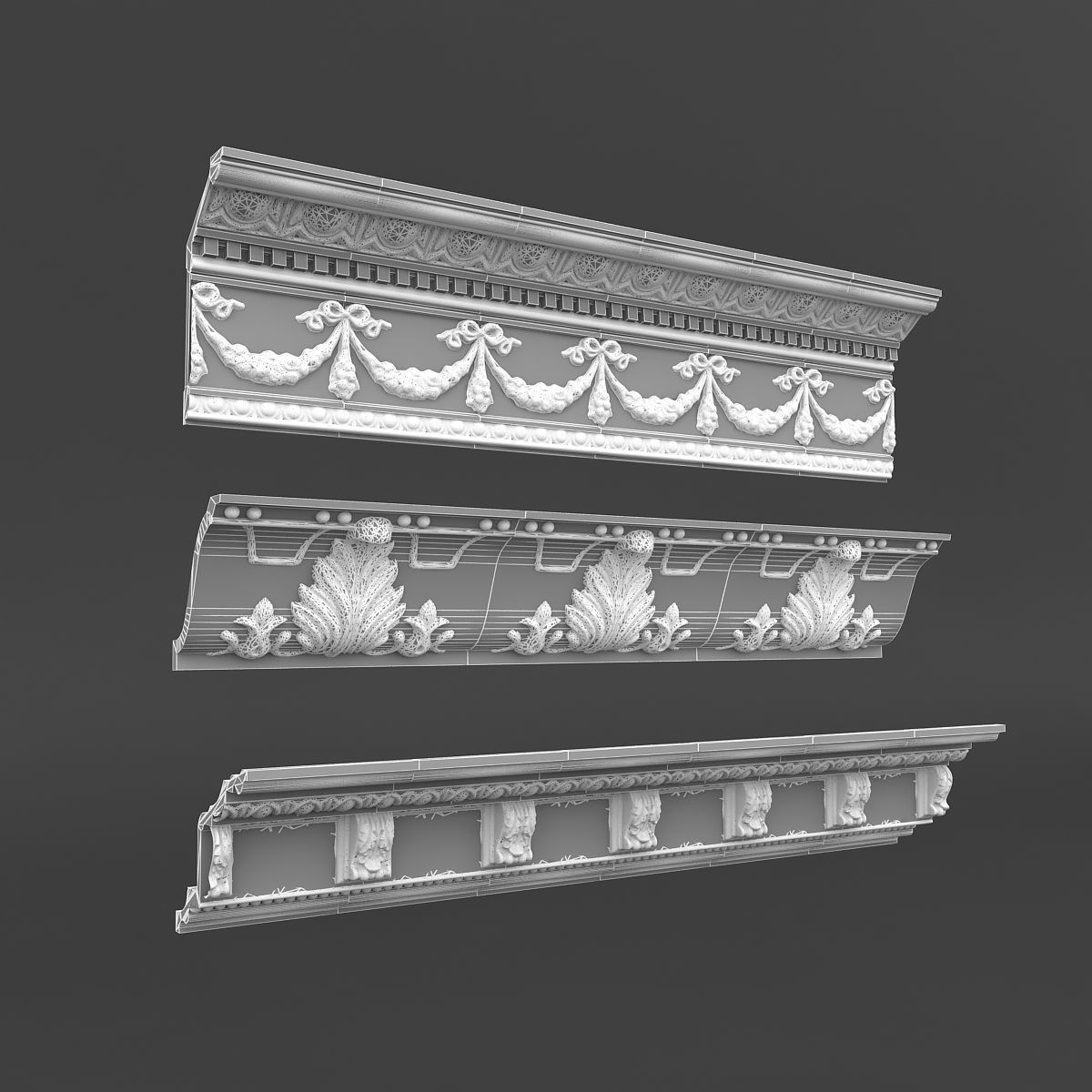 classic ceiling pattern 09 3D model_4