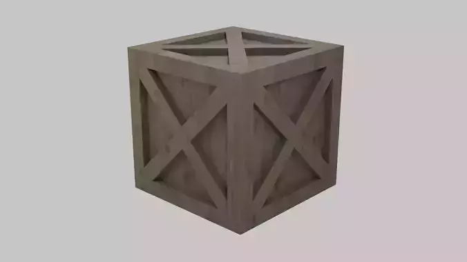 Low Poly Wooden Crate 2 Low-poly 3D model