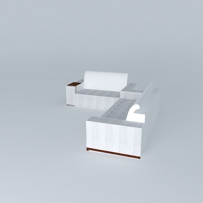 White sofa Free 3D model_1