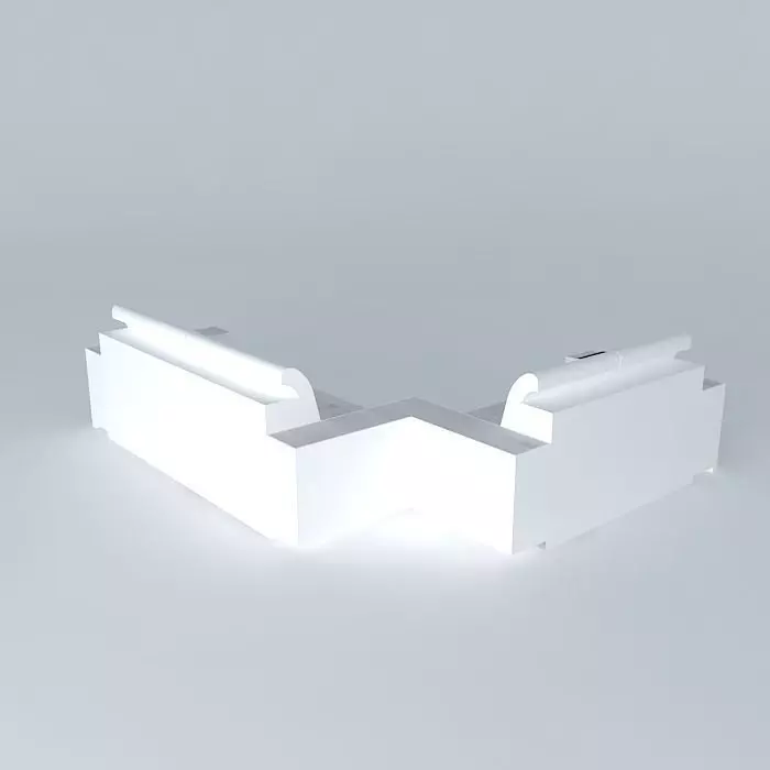 White sofa Free 3D model_0