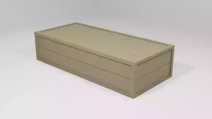 Low Poly Wooden Crate 3 Low-poly 3D model
