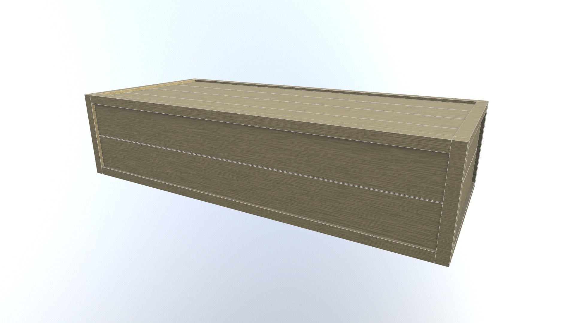 Low Poly Wooden Crate 3 Low-poly 3D model_8