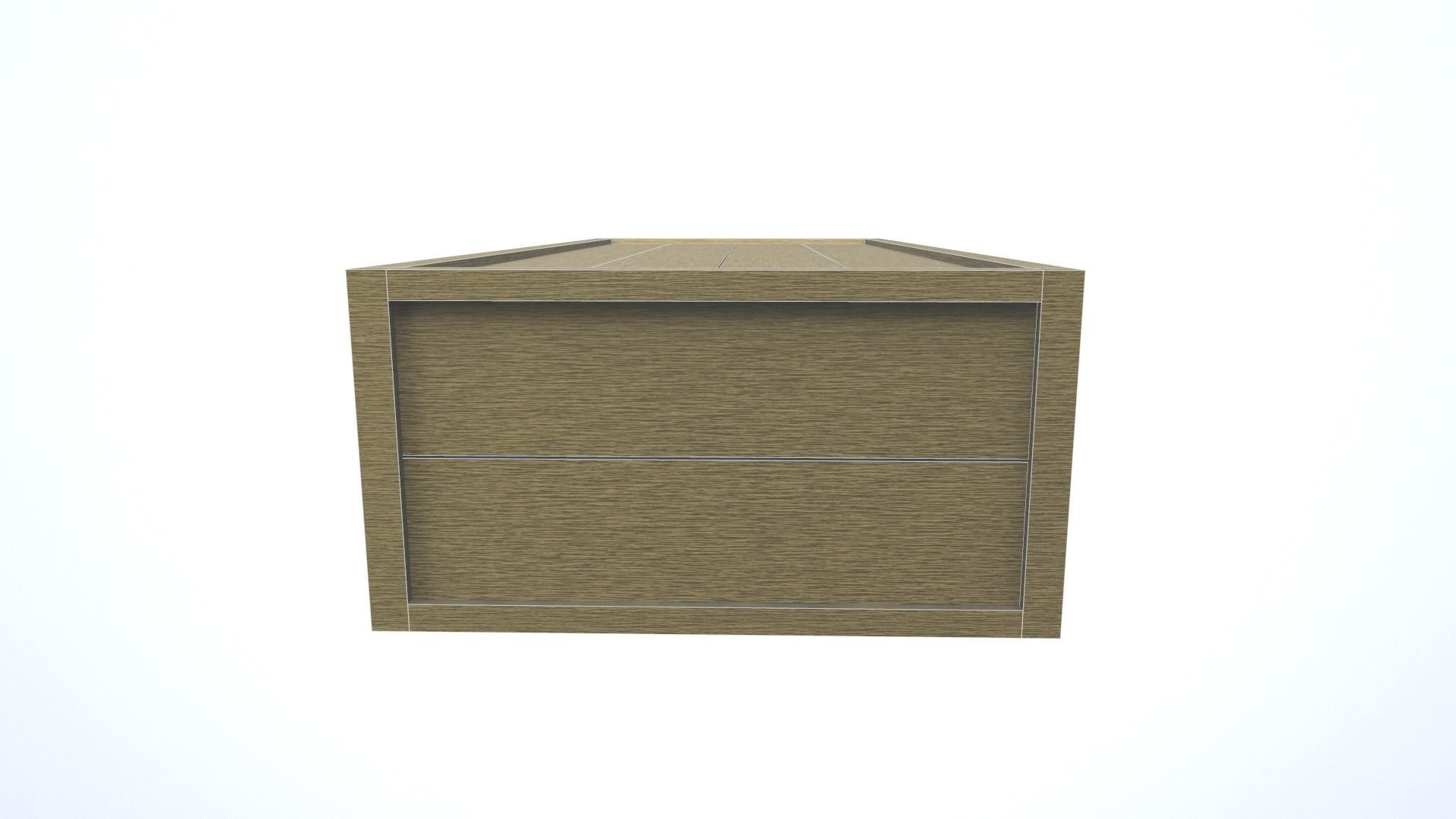 Low Poly Wooden Crate 3 Low-poly 3D model_9