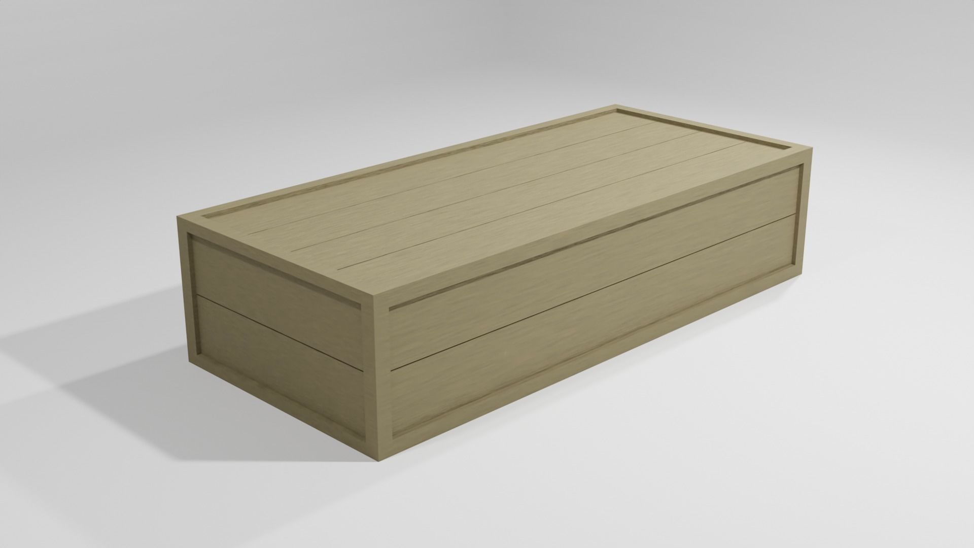 Low Poly Wooden Crate 3 Low-poly 3D model_4