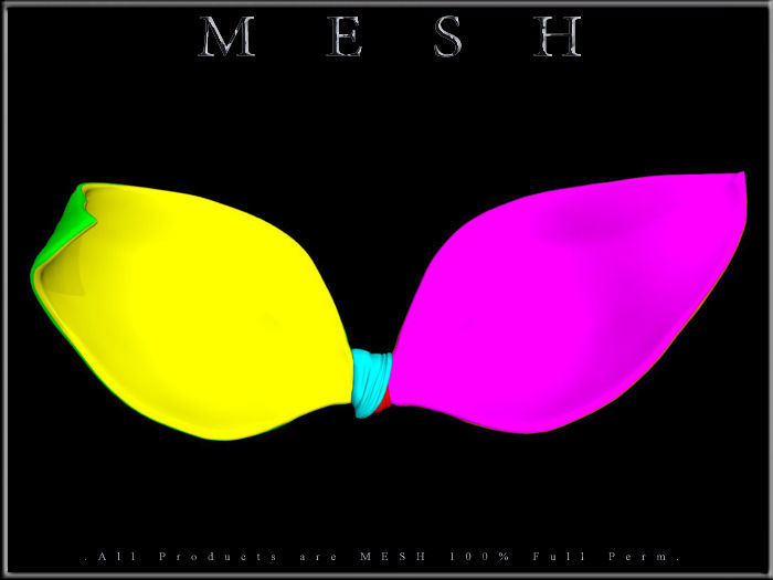 Ribbon mesh bows Low-poly 3D model_8