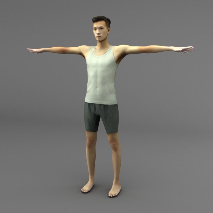 A Rigged Handsome Man 3D model_1