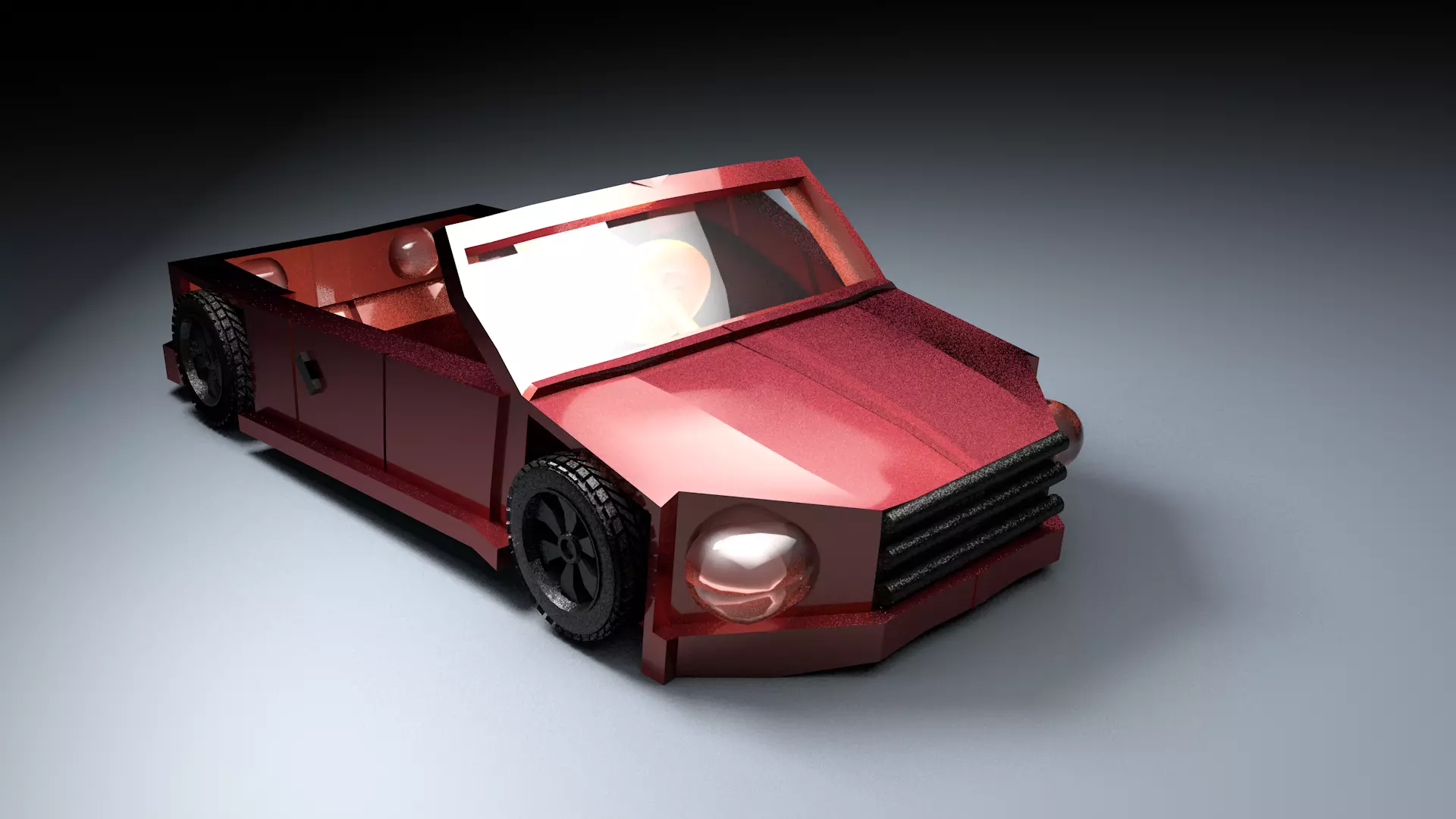 Game Car 3D model one Low-poly 3D model