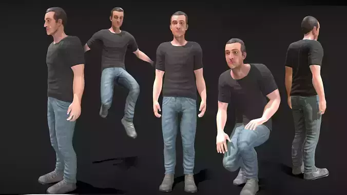 VR - AR - Young Man - With Visemes   Low-poly 3D model